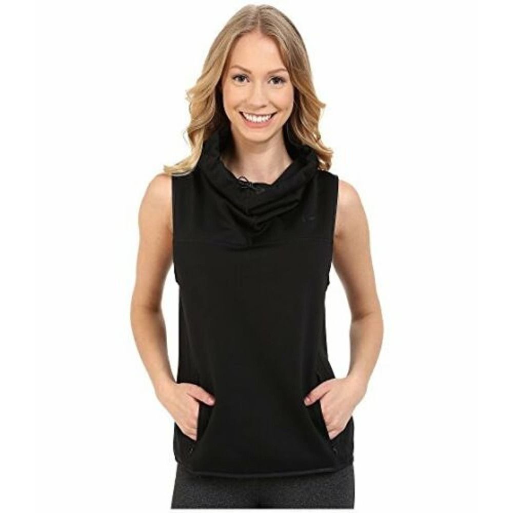 Nike Black Cowl Neck Hooded Pullover sleeveless sweatshirt Vest Womens S - Picture 8 of 8